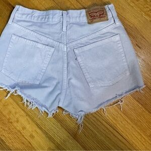Levis 501 Purple Shorts High Rise Women's Size 27 Button Fly/lavender(O)